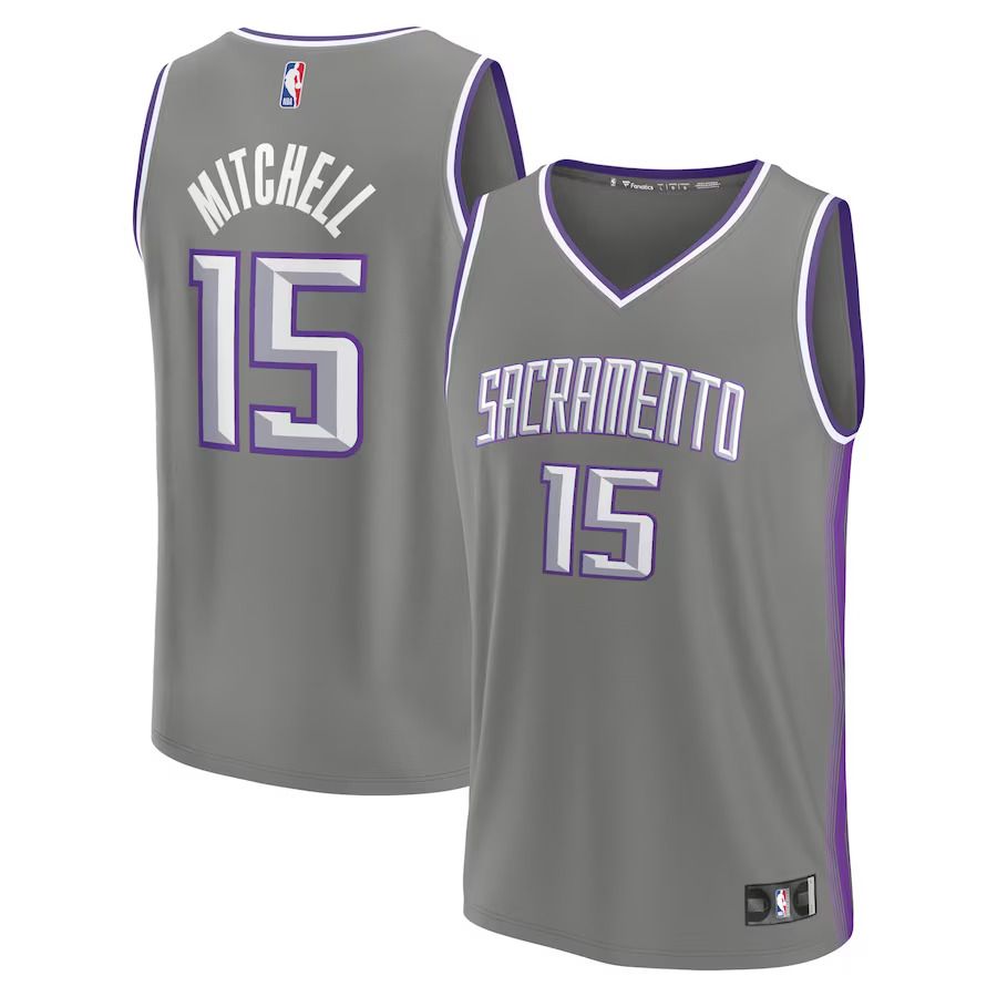 Men Sacramento Kings #15 Davion Mitchell Fanatics Branded Gray City Edition 2022-23 Fastbreak NBA Jersey